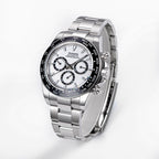 Sugess S418-2.002.S Chrono Racing Genuine Ceramic Bezel High Beat 41 Jewels SL4801 Chronograph Mens Watch, SILVER