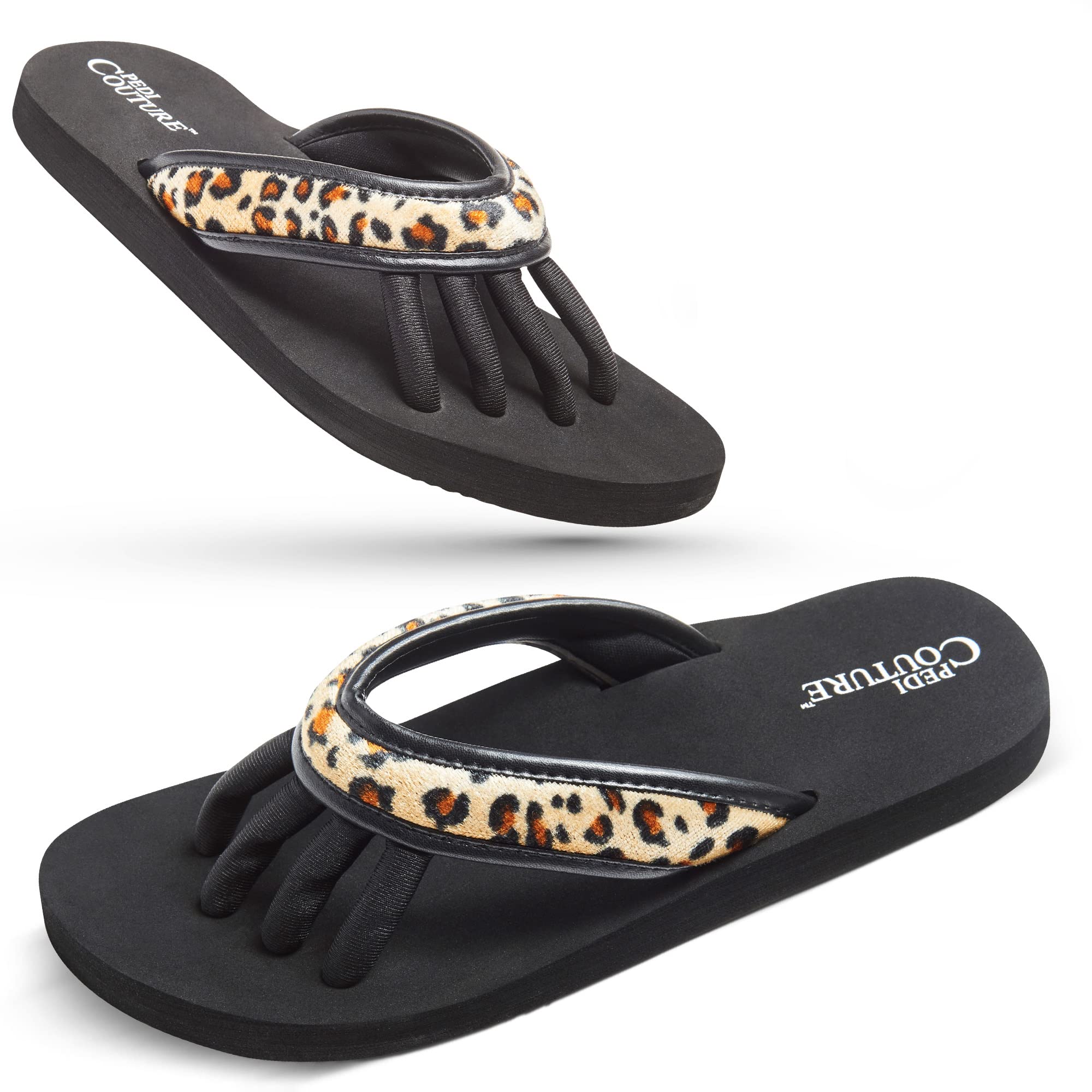 Pedicure Sandals with Built In Toe Separators for Women - Comfortable Spa Style Flip Flops for Home, Salon, Yoga & Gym Use - Ide