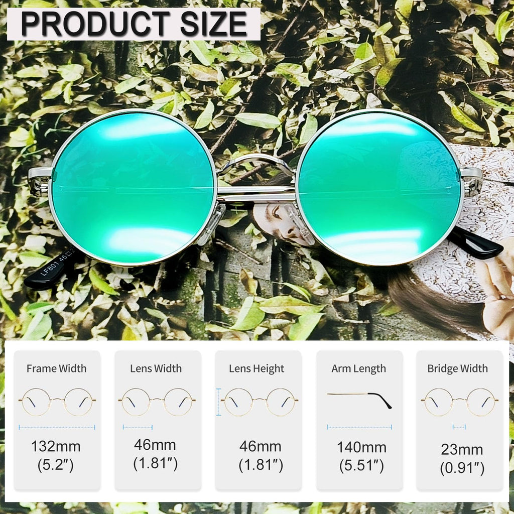 Joopin Polarized Round Sunglasses Circle Hippie Sun Glasses UV400 Teashade Shades for Women Men Sunnies Halloween Costume