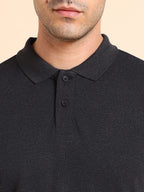 Dennis Lingo MenS Slim Fit Grey Solid Polo T-Shirt