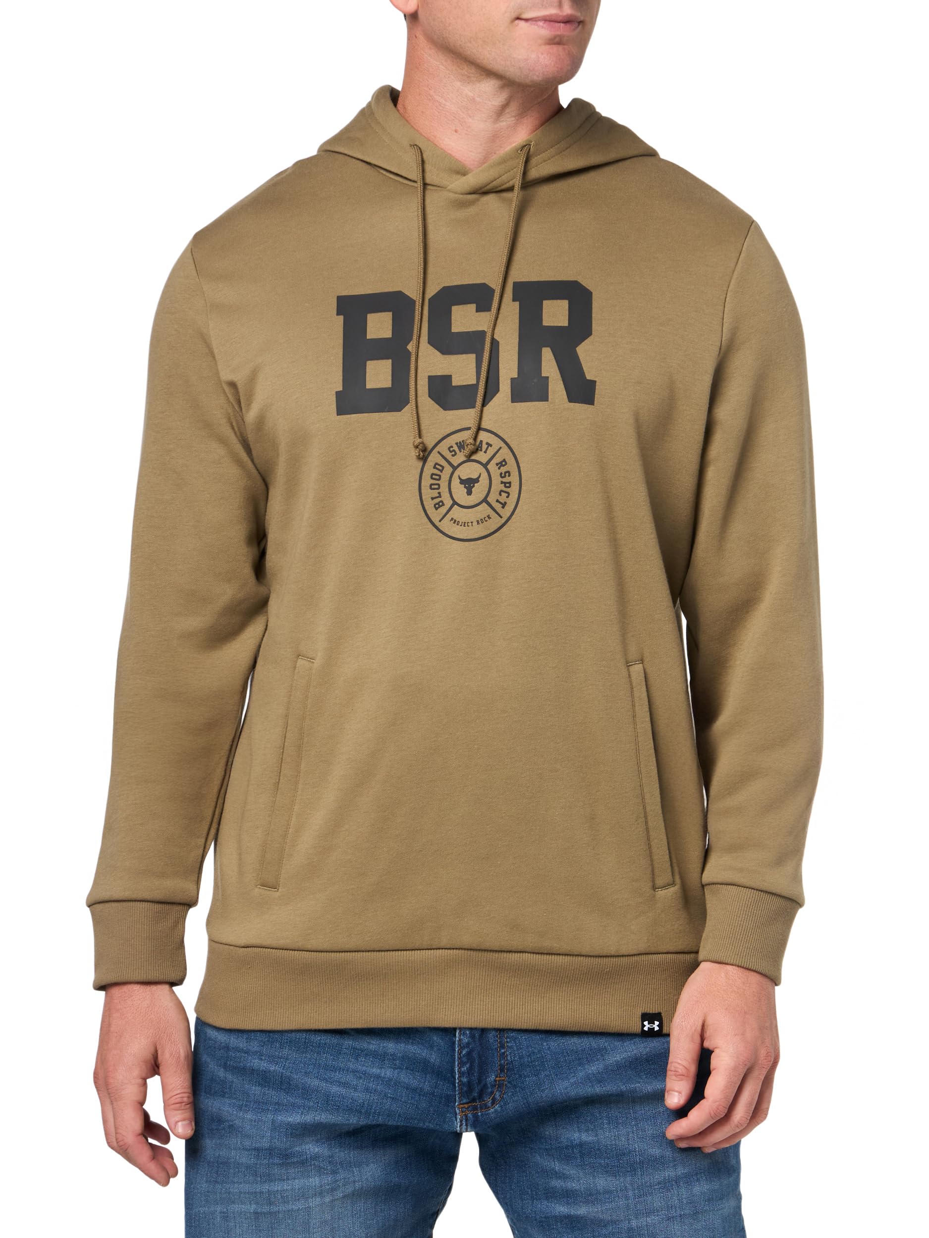 Under Armour Men's Project Rock Rival Fleece Hoodie, (251) Bayou/Black/Black, Large