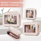 Pinkmik Clear Makeup Bag Travel Case Portable transparent Cosmetic Bag Clear Travel Toiletry Bag Skincare Bag Makeup Bag