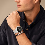 Fossil Men's Neutra Gift Set Chronograph Stainless Steel Watch, Color: Silver Mesh Bracelet Set (Model: FS6020SET)
