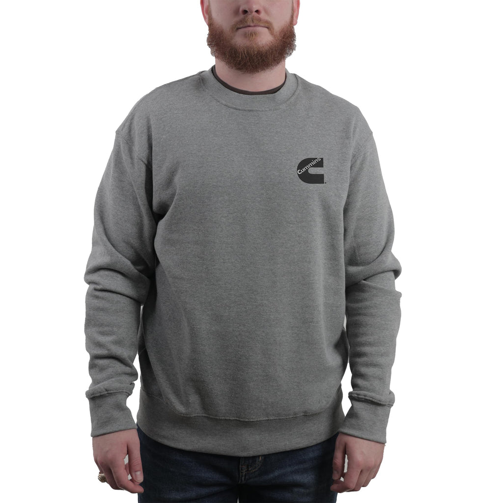 Cummins Unisex Fleece Crewneck Sweatshirt Gray in Comfy Cotton Blend 2XL CMN5026