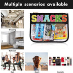 BCRMPT Chenille Letter Bag Clear Flat Pouch,Multi-purpose PVC&Nylon Clear Cosmetic Bags,Travel Makeup Bag With Zipper For Women,