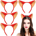 Lurrose 4pcs Cartoon Fox Ear Hair Hoop Cute Halloween Cosplay Party Costume Headbands Headwear for Children Kids Girls Women