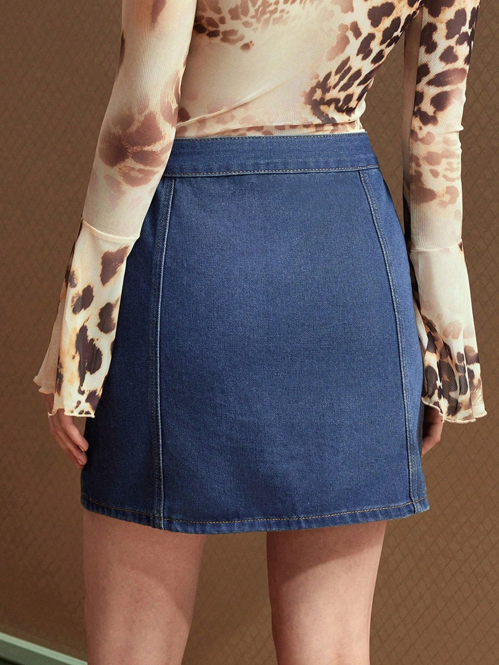 Sugathari Womens Casual Denim Dark Blue Skirt  High Waist, A-Line, Mini Length Without Pockets | Stylish Everyday Wear (Skirts
