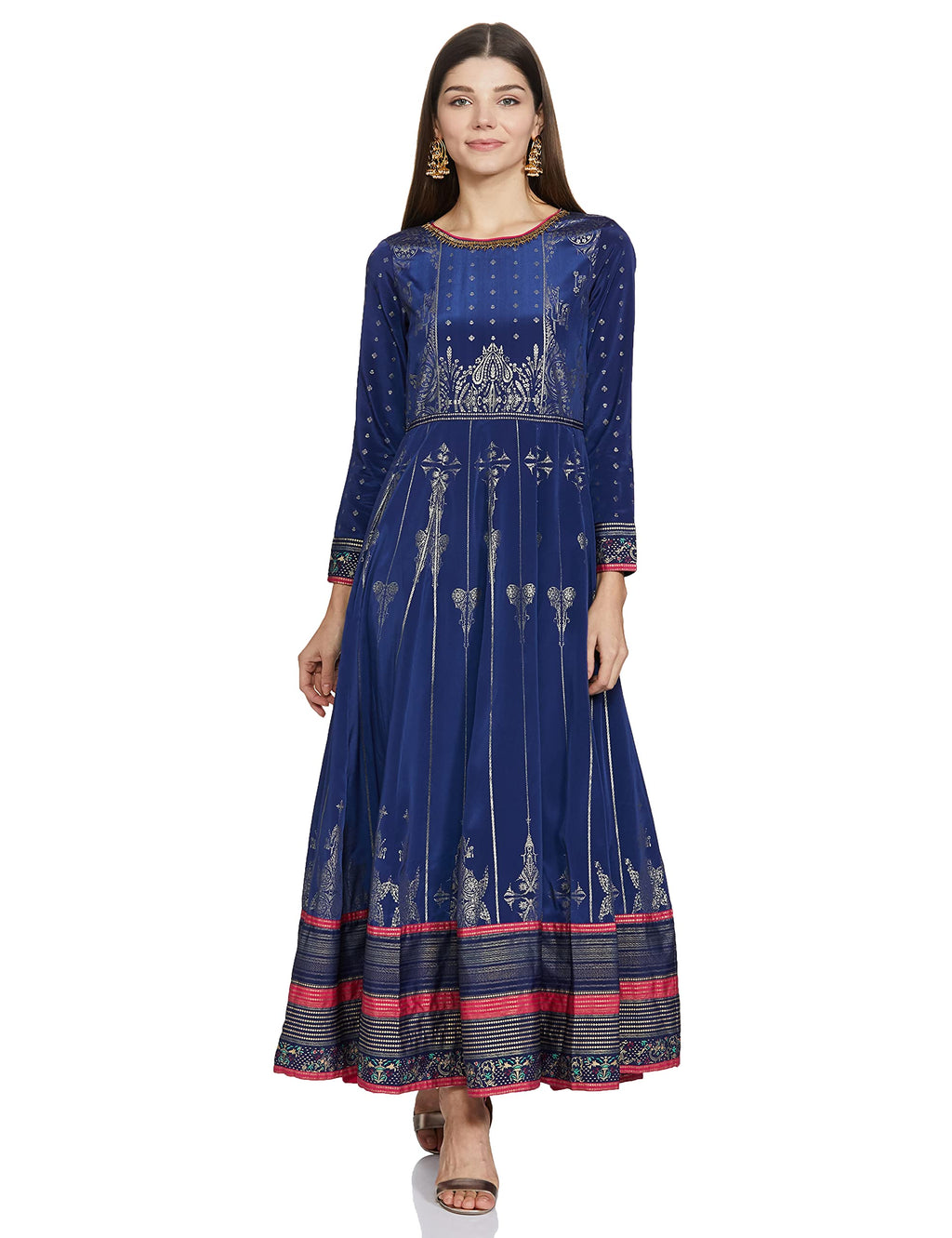 Wishful By W Women'S Synthetic Solid Kurta (18Aus11588-50366_Blue_6