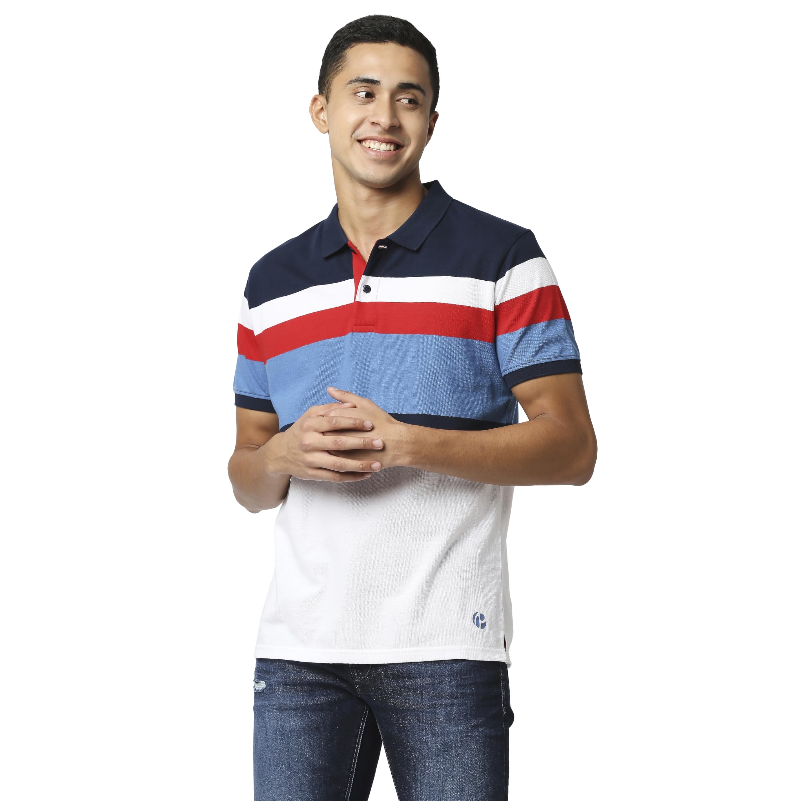 Pepe Jeans MenS Striped Loose Fit T-Shirt (Pm542015_Blue M)
