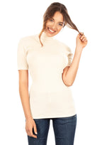 EGI Exclusive Merino Wool Blend Top with Short Sleeves. Proudly Made in Italy.