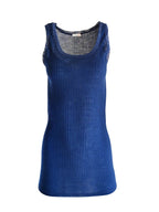 EGI Exclusive Collections Merino Wool Blend Tank Top with Tulle Trim. Proudly Made in Italy.