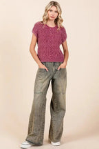 Women's Wide Leg Jeans Women's Jeans - Everyday Comfort - Washed Wide Leg