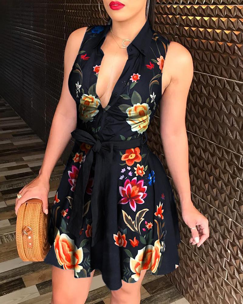 Dance Dresses, Skirts & Costumes Floral Elegance: Women's V-Neck Printed Dress in a Symphony of Style malcomodes-biz.myshopify.com