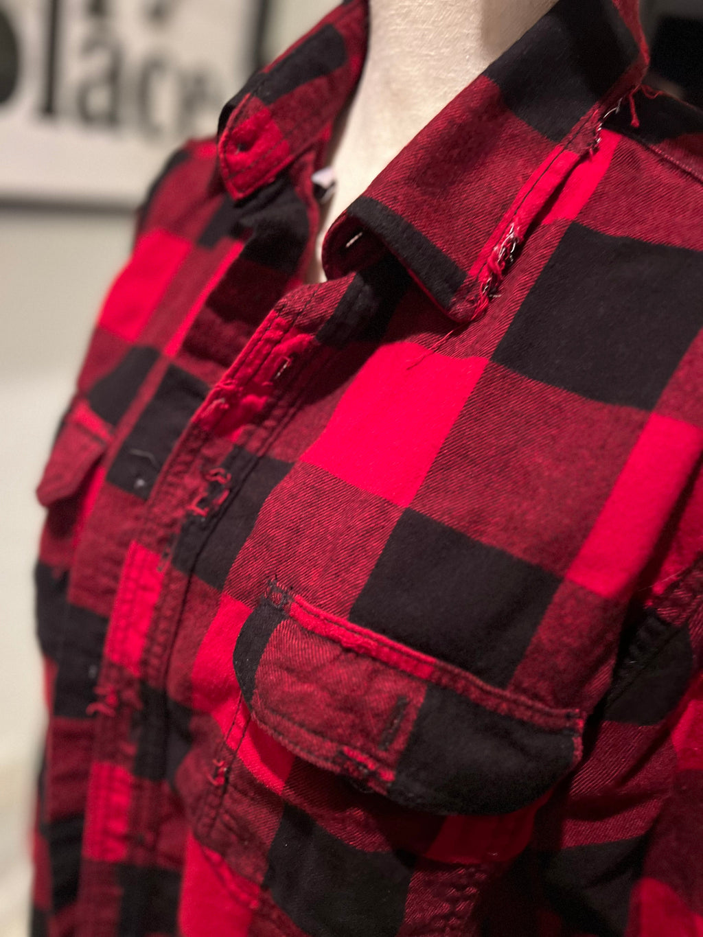 Upcycled Distressed Flannel Day Drinker
