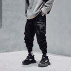 IBP442 Matte Black Cargo Joggers