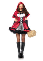 Leg Avenue 2 PC. Gothic Red Riding Hood, Red/White Color