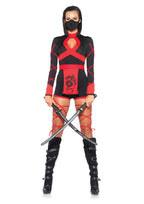 Leg Avenue 3PC.Dragon Ninja hooded romper Black/Red Color