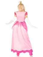 2PC.Classic Pink Princess long satin gown and crown headband MEDIUM PINK
