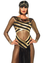 Leg Avenue 3PC.Nile Queen catsuit dress w Black/Gold Color