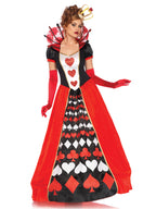 2PC.Deluxe Queen of Hearts,ball gown and matching crown SMALL MULTICOLOR