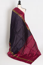 Nisha :Midnight Blue Pure Silk No Zari Kanjivaram Saree with Thread Work
