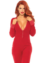 Leg Avenue Cozy brushed rib long johns wi Red Color