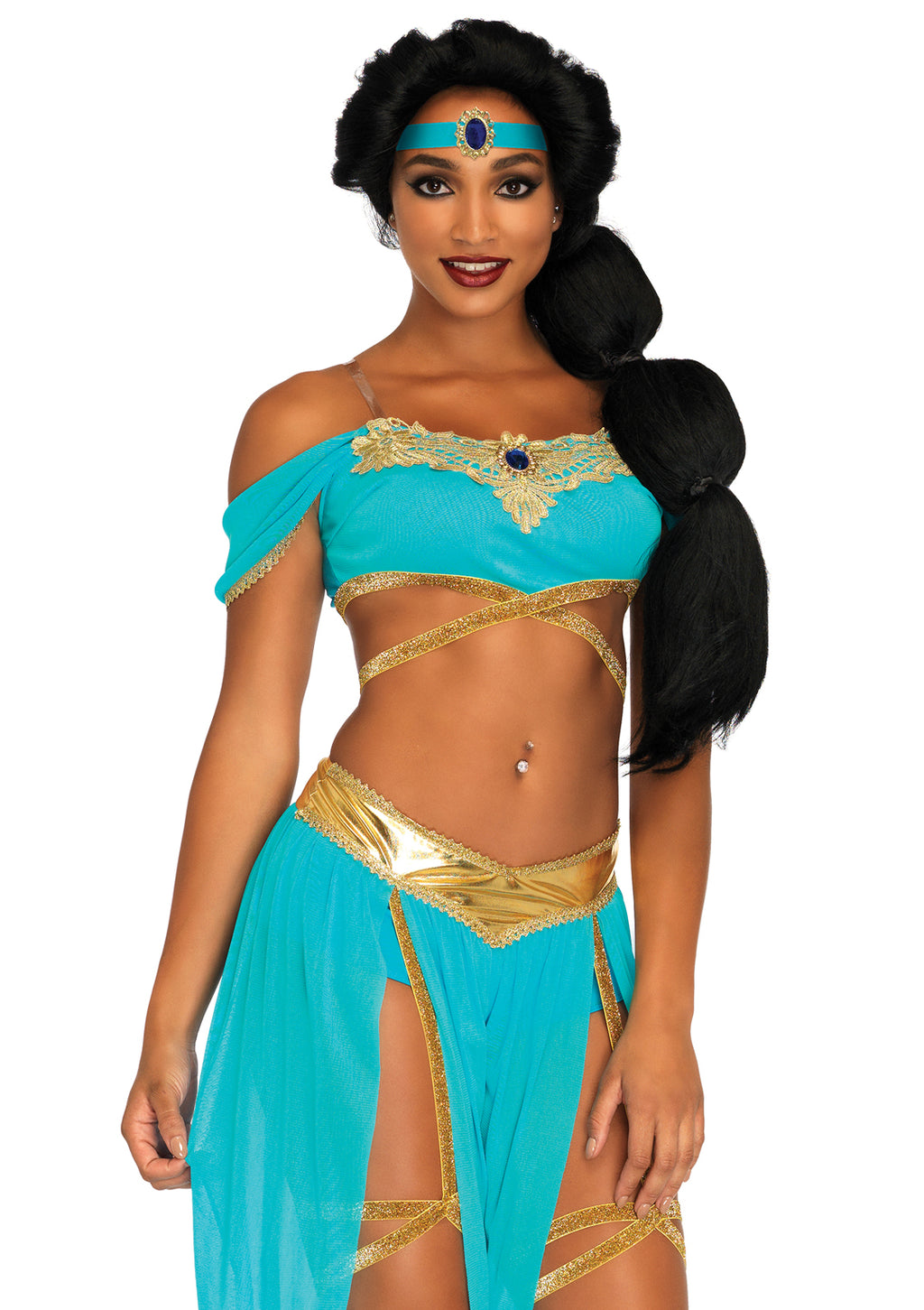 Leg Avenue 4PC.Oasis Princess,off the sho Blue Color