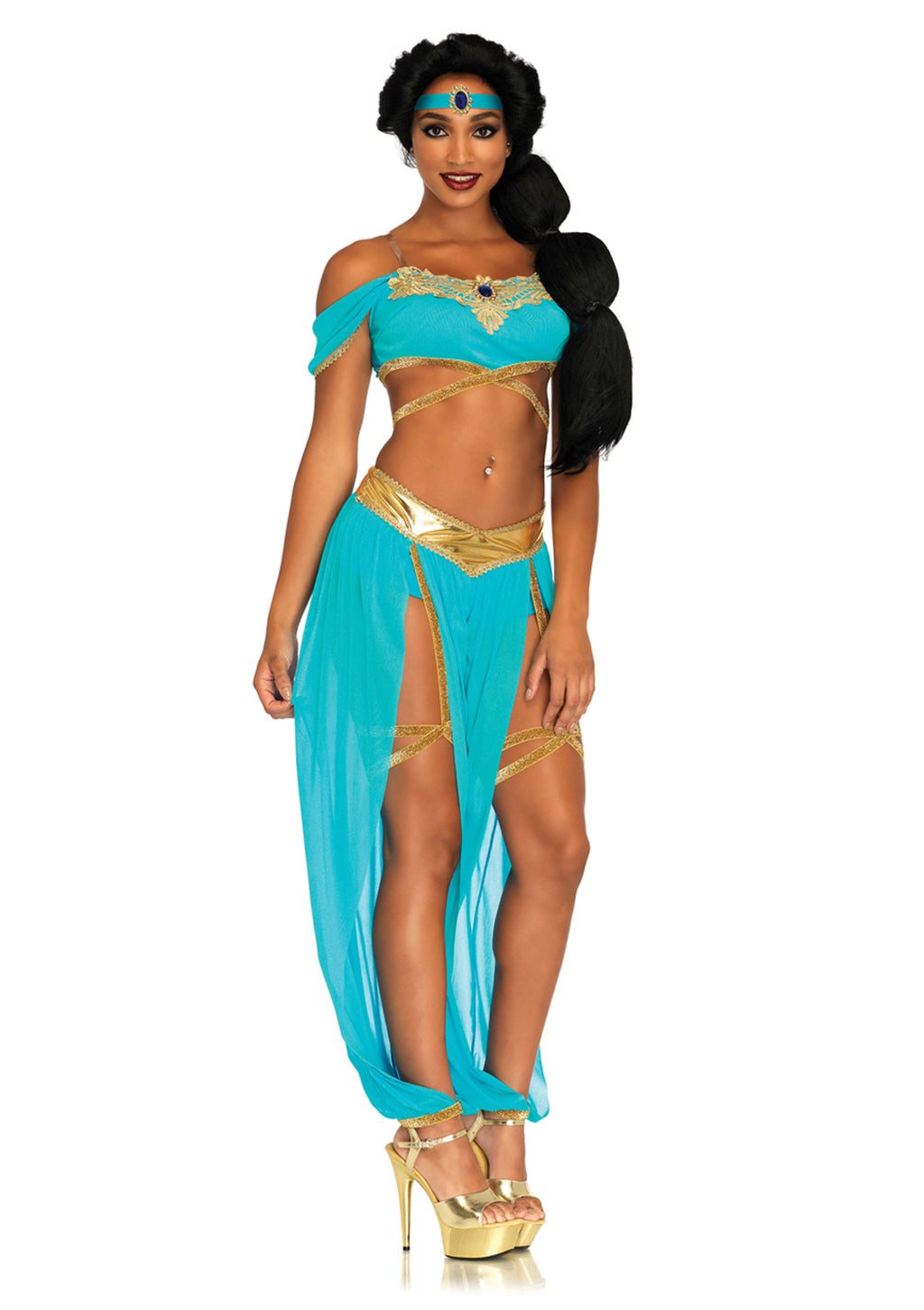 Leg Avenue 4PC.Oasis Princess,off the sho Blue Color