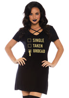 Leg Avenue Undead jersey dress with pocke Black Color