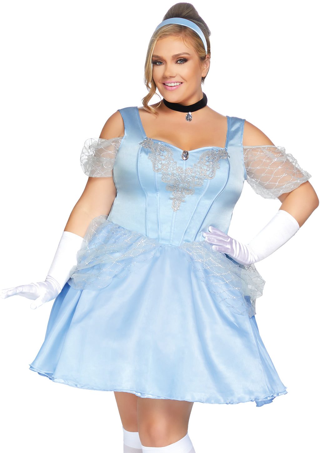 Leg Avenue 3 PC Glass Slipper Sweetie, in Blue Color