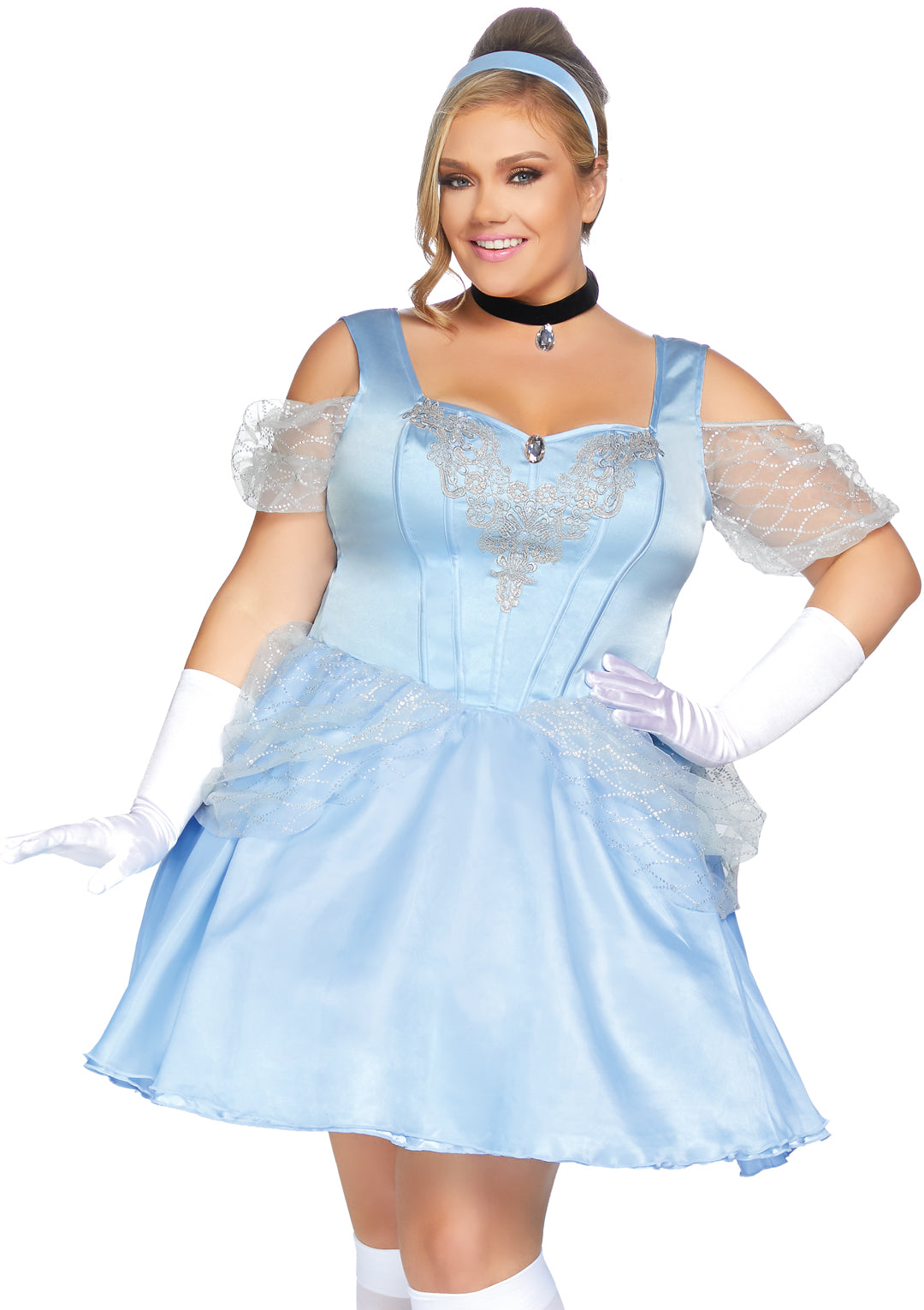 Leg Avenue 3 PC Glass Slipper Sweetie, in Blue Color