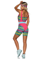 80's Cardio Cutie, 4 PC includes bodysuit, bandeau, belt, headband.