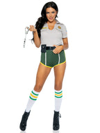 4 PC Hot Cop, includes top with badge accents, dolphin shorts with donut pocket detail, belt, and toy handcuffs.