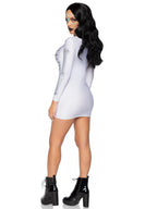 Spandex rhinestone skeleton dress.