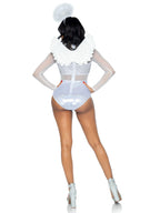 3 PC Heavenly Angel, includes holographic sheer bodysuit with snap crotch, wings, and halo.