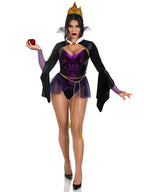 4 PC Poison Apple Queen, includes snap crotch bodysuit with velvet brocade detail and iridescent skirt, velvet shrug with jewel