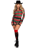 2 PC Dream Killer, includes gloved high neck romper and belt harness.