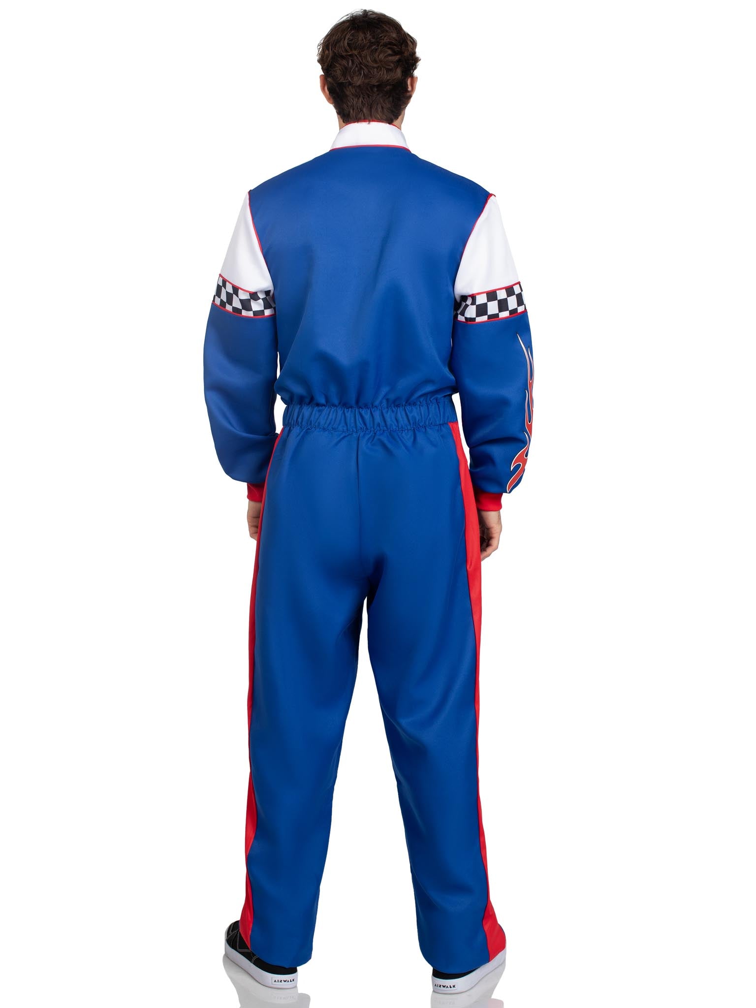 Speedway Racer, features jumpsuit with pockets, two-way zipper, and patch accents.
