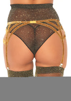 Leg Avenue Shimmer lurex elastic garter b Gold Color
