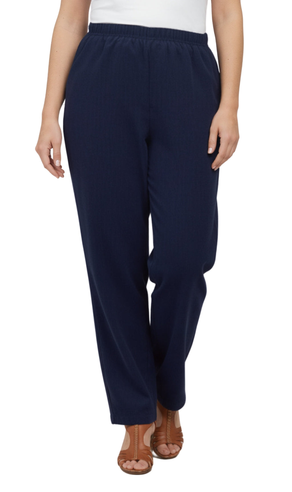 Women's Pull-On Fine Wale Corduroy Pants — Soft Covered Elastic Waist