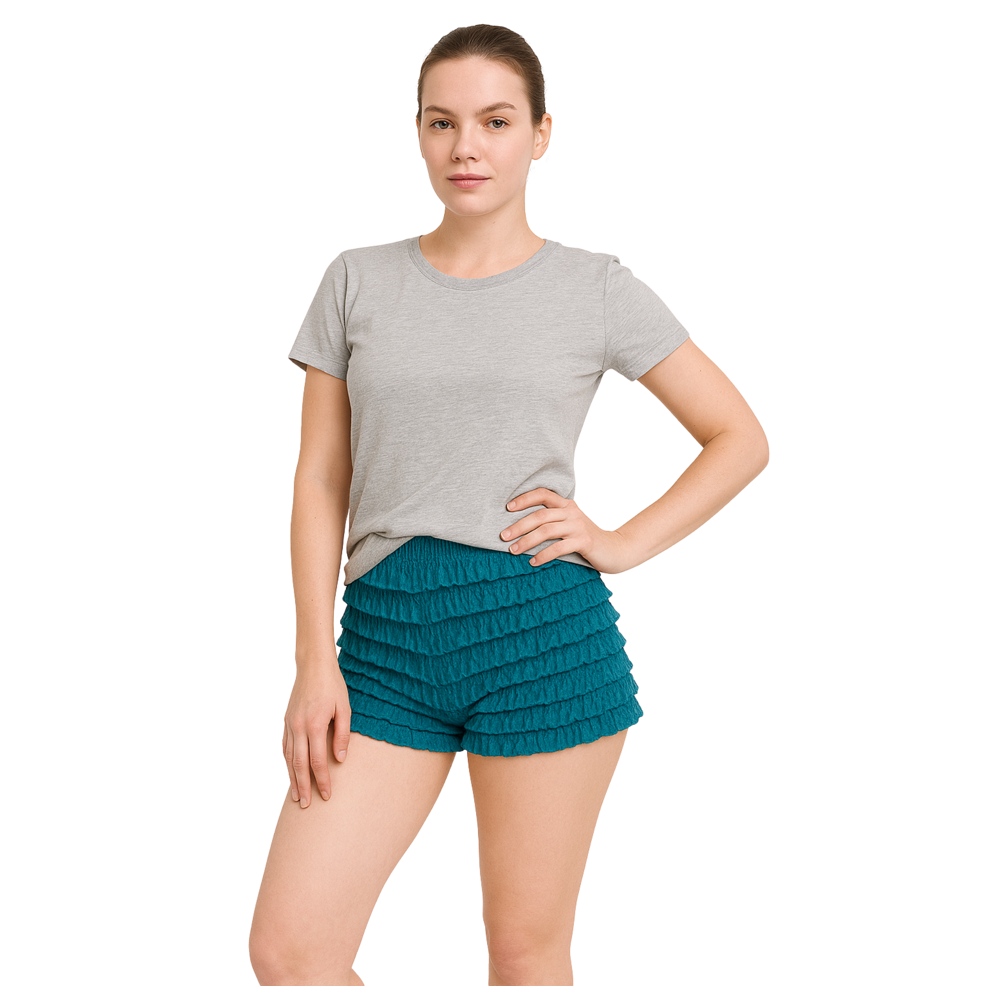 Malco Modes Lace Ruffle Pettipant for Women â??Peacock Blue Halloween Costume Shorts, Y2K Ruffle Bloomers, Cosplay & Festival Dance Bottoms