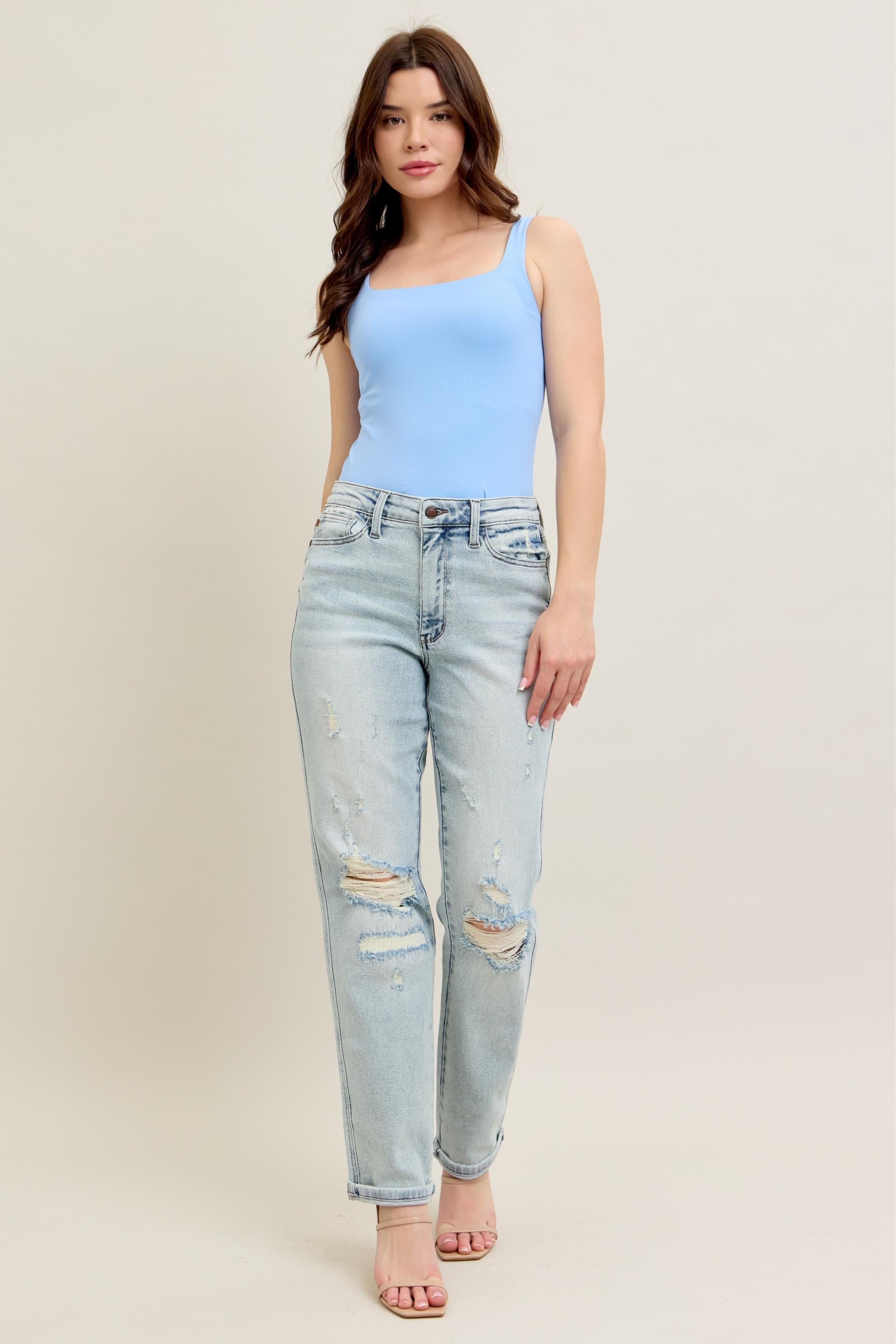 Women's Plus Size Jeans Jeans - Plus Size Destroyed - Women's Boyfriend Fit