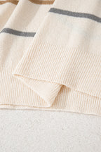 Multicolour Striped Drop Shoulder Plus Sweater