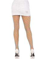 Leg Avenue Spandex Diamond Panty Hose, O/S, NEON BLUE