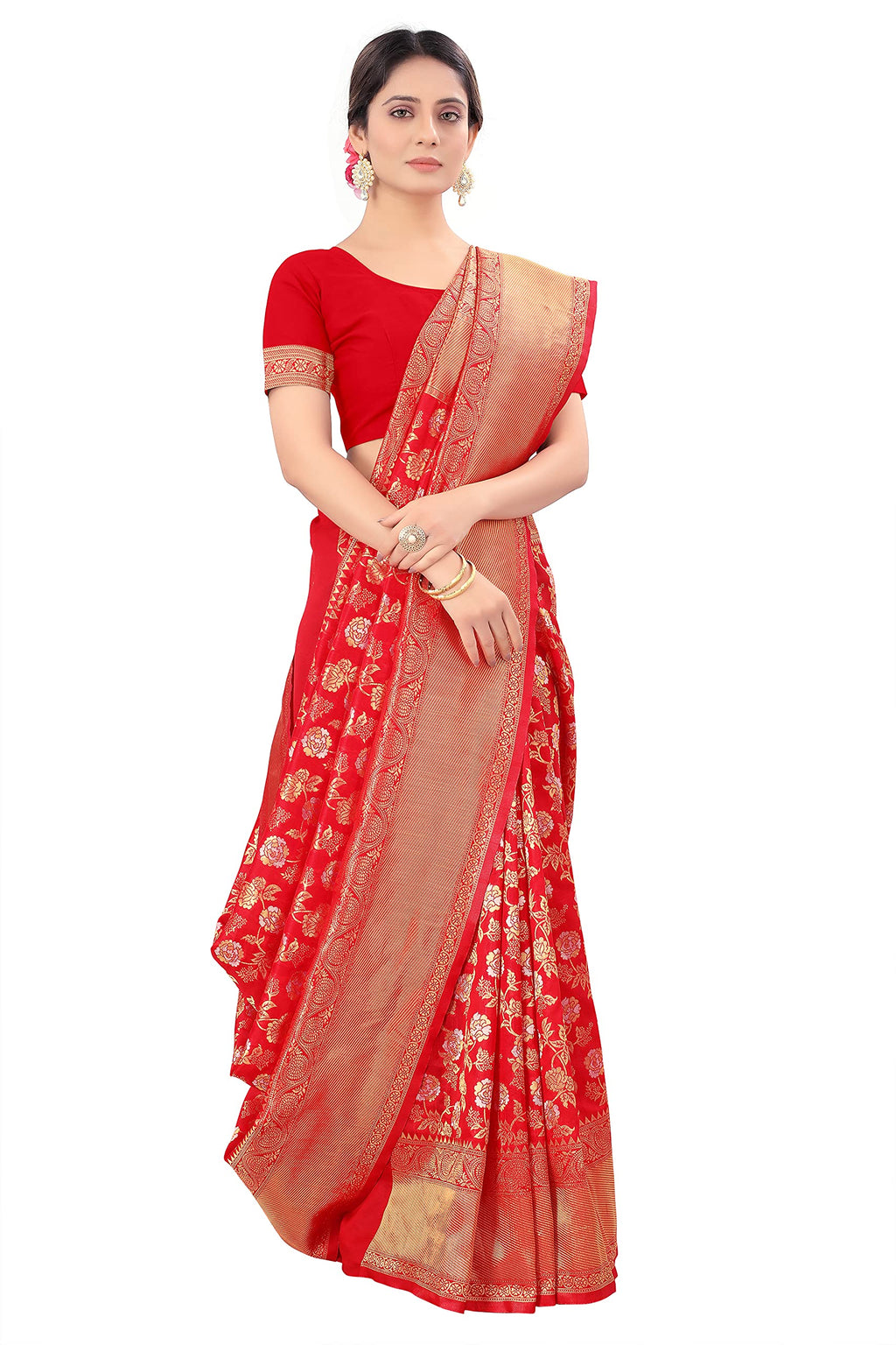 Pujia Mills women kanjivaram pure banarasi silk saree kanchipuram saree