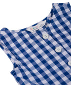 Beebay Kids Girls Y/d Check Button Through Dress Blue
