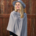LIGHT GRAY SOLID COTTON PONCHO