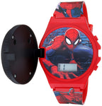 Marvel Spider-Man Kids Digital LCD Watch with Flashing Flip-Top Cover, Easy-Read Display, and Adjustable Strap - Fun Digital Wat