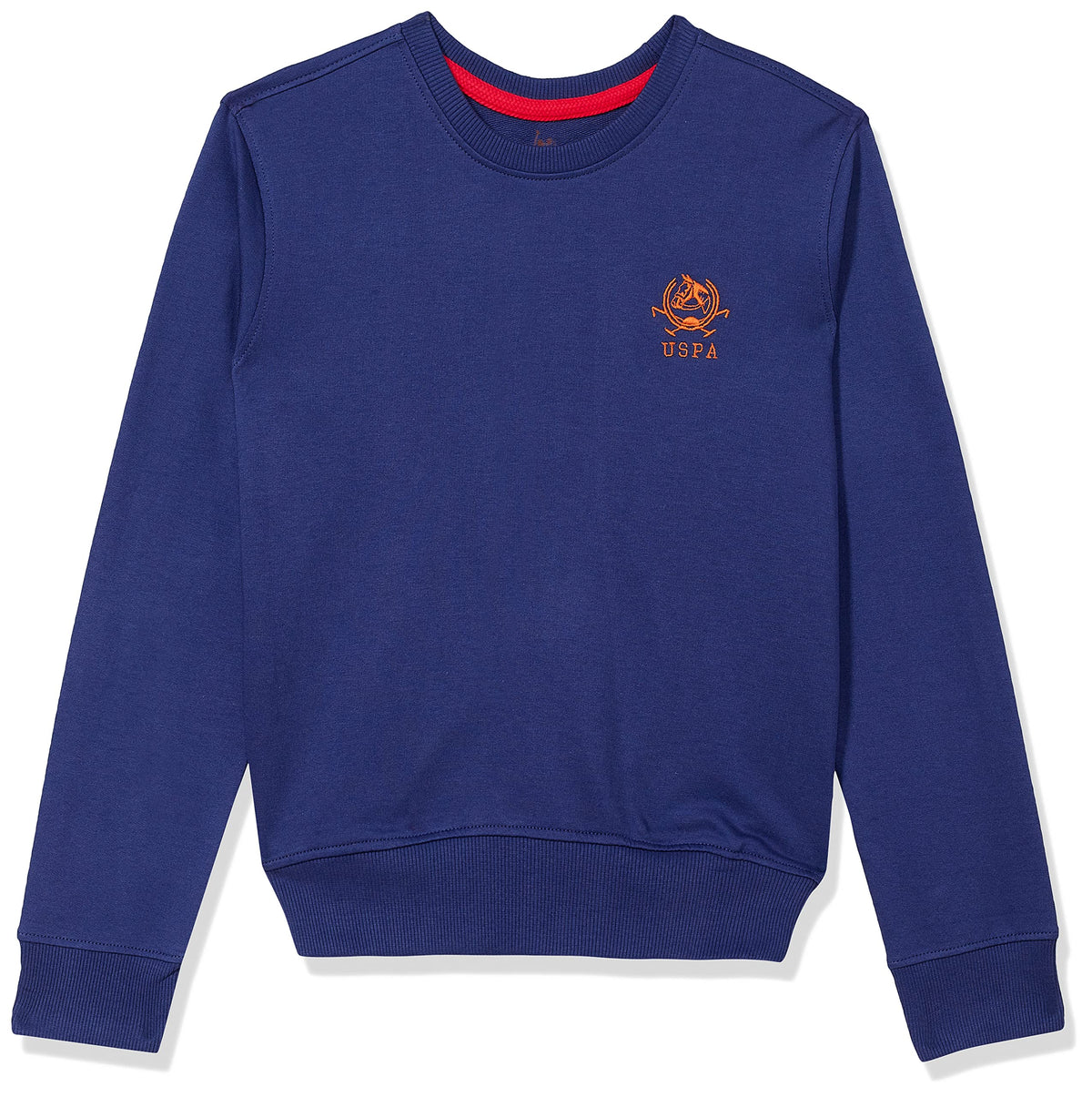 U.S. POLO ASSN. Boys Cotton Kids Ukswson0020 Round Neck Regular Fit Sweatshirt, 36T Navy, Blue 36