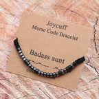 Bracelets for Aunt Funny Birthday Christmas Gifts for Aunt Women Fashion Handmade Silk Wrap Adjustable Bracelet for Women Morse